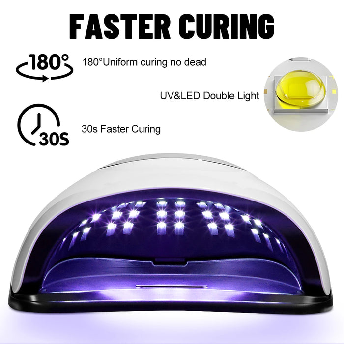 320W 72LEDs Powerful Nail Dryer With Large Touch Screen LED Nail Lamp For Curing All Gel Nail Polish  Professional Drying Lamp