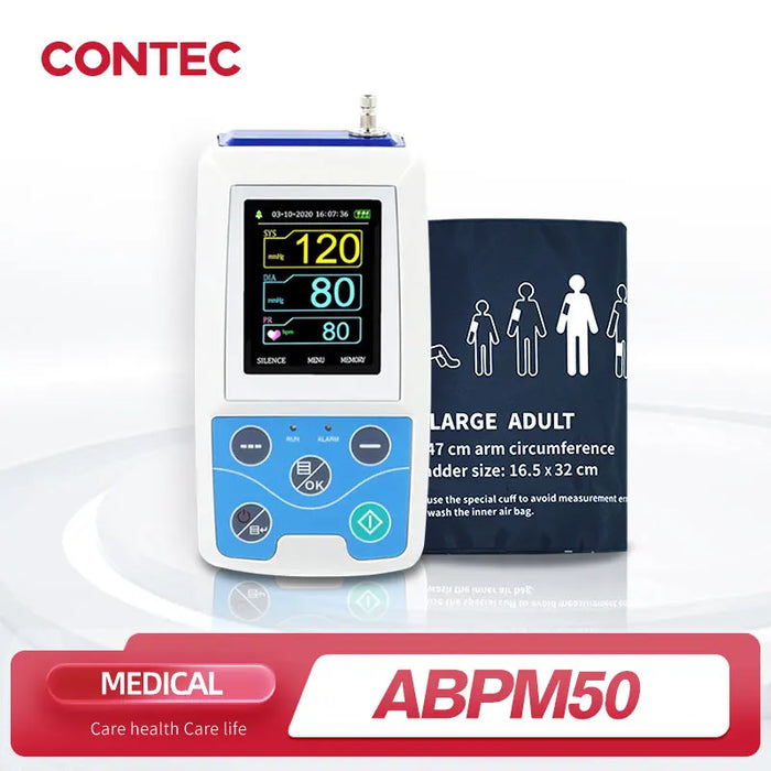 Arm Ambulatory Blood Pressure Monitor 24hours NIBP Holter CONTEC ABPM50+ Adult,Child ,Large ,3 Cuffs, Free PC Software