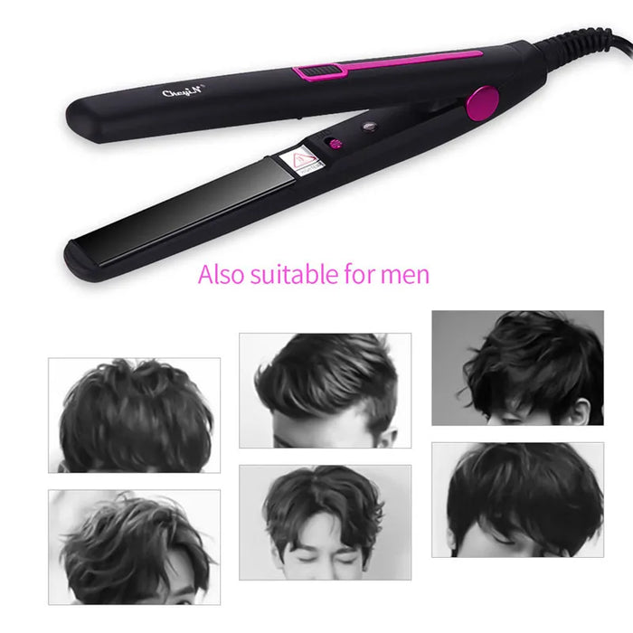 Mini Professional 2 in 1 Portable Hair Curler Hair Straightener Flat Iron Hairs Straightening Corrugated Iron Styling Tools 48