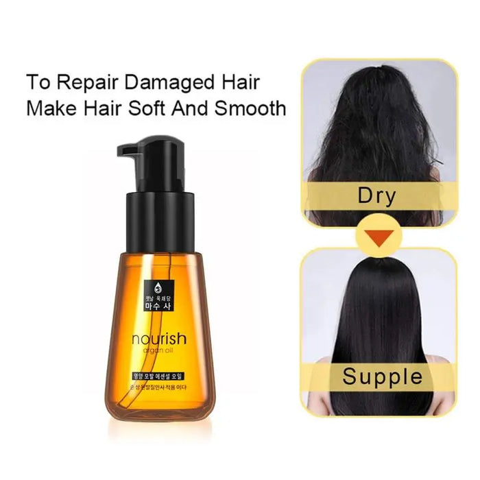 70ml Morocco Argan Oil HEssence Nourishing Repair Damaged Hair Treatment Essential Oils Wash-free Air Conditioners Care