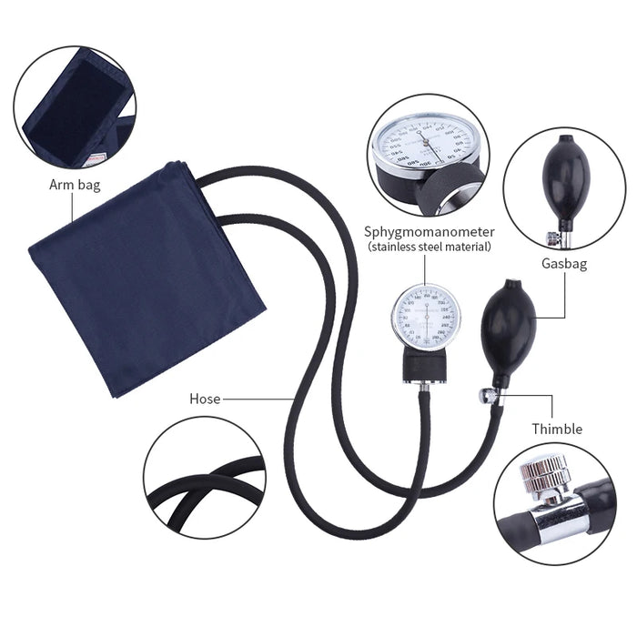 Manual Blood Pressure Monitor Diastolic Sphygmomanometer BP Tensiometer Blood Pressure Sphygmomanomete Cuff Home Health Monitor