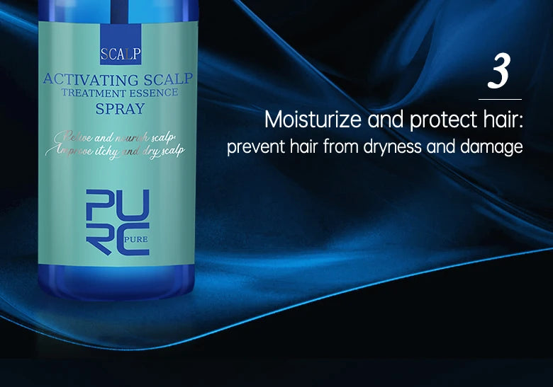 PURC Activating Scalp Treatment Spray for Hair for Men Women Anti Dandruff Anti Itch Loss Essence Oil Smoothing Hair Care 60Ml