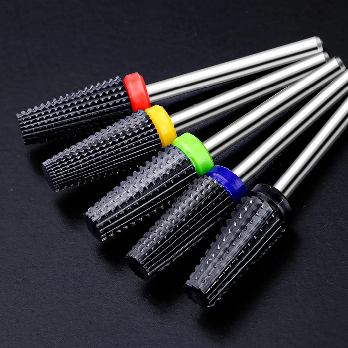 Black 5 in 1 Ceramic Nail Drill Bit For Electric Drill Machine 3/32" Shank Milling Cutter Fast remove Acrylic or Hard Gel