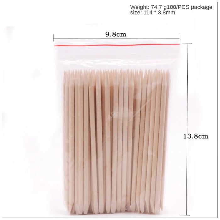 3 Different Sizes Orange Wood Sticks for Cuticle Pusher Cuticle Remove Tool Manicure Pedicure Care 10/50/100Pieces/Set for Nails