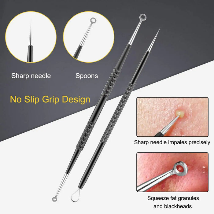 10Pcs Acne Blackhead Removal Needles Black Dots Cleaner Comedone Extractor Kit Deep Cleansing Tool Face Nose Skin Care Tools