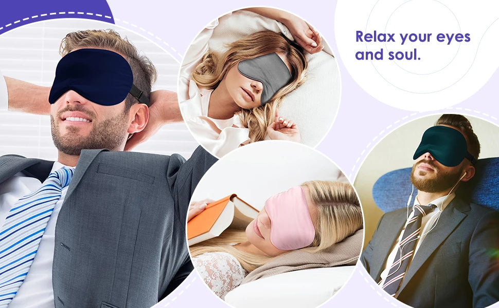 USB Heated Eye Mask Reusable USB Silk Steaming Eye Mask Eye Massager For Sleeping Eye Puffiness Anti Dark Circle Patch Eye Care