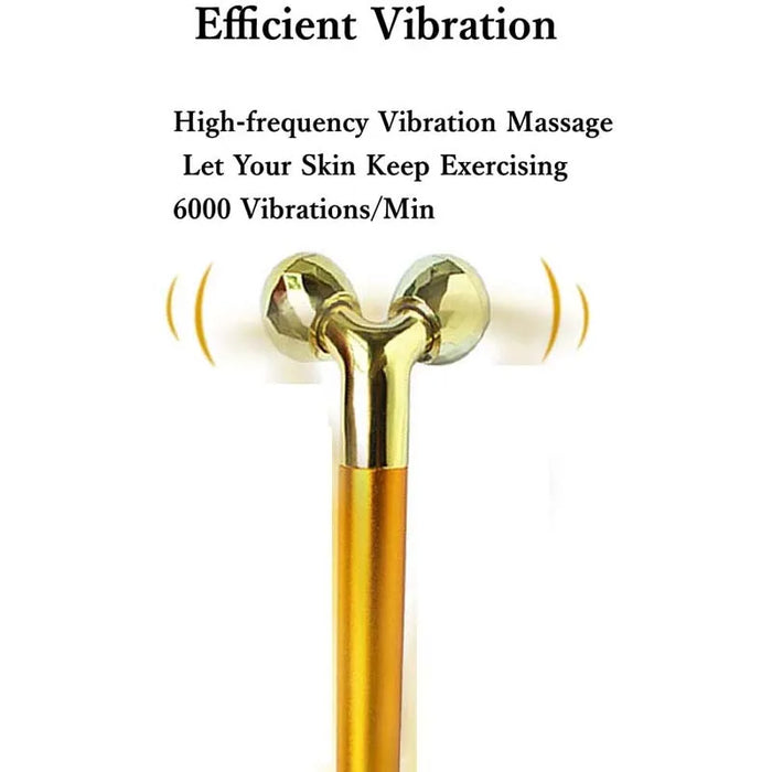 Multi-function Beauty Care Device 24k Facial Massage Stick Roller 3D Golden Energy Bar Vibrating Massager for Beauty Tool