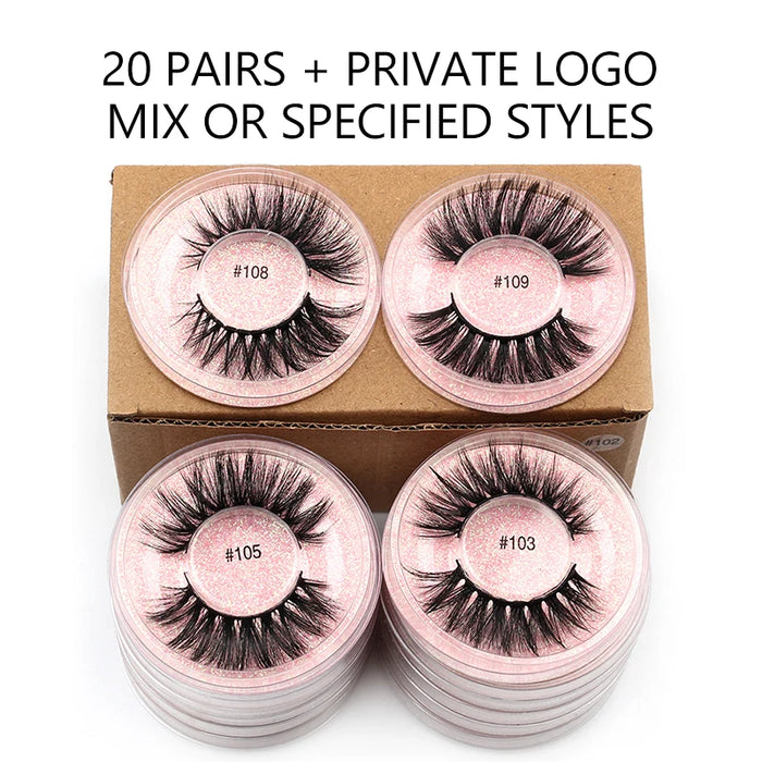 Eyelash Wholesale 4/20/50/100 Pcs 3D Mink Lashes Natural False Eyelashes Reusable Messy Fake Lashes In Bulk Cilios Makeup