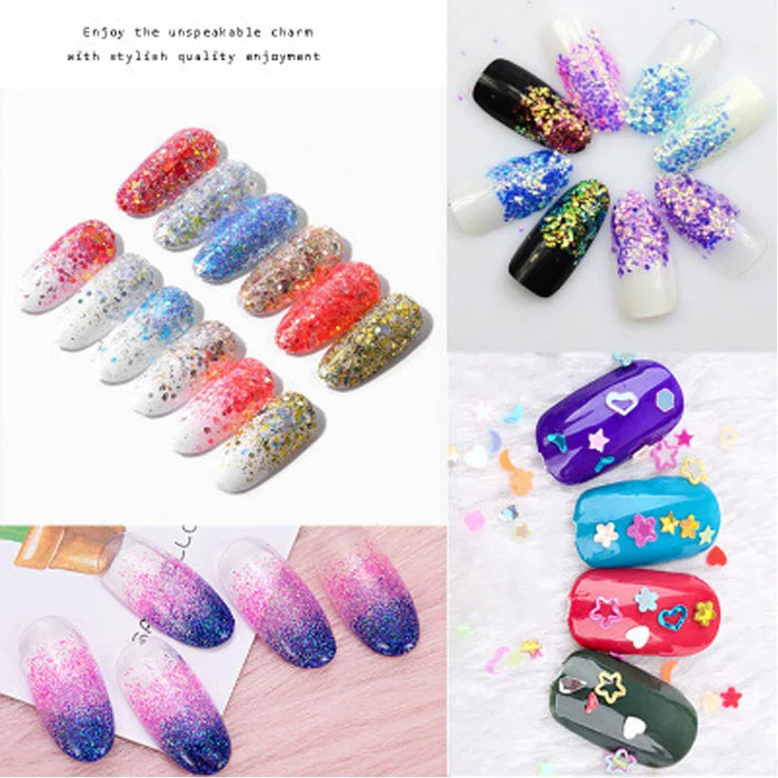 48 Bottles/Set Nail Art Sequins Glitter Powder Manicure Decoral Tips Polish Nail Stickers Mixed Design Glitter Dust Powder Set