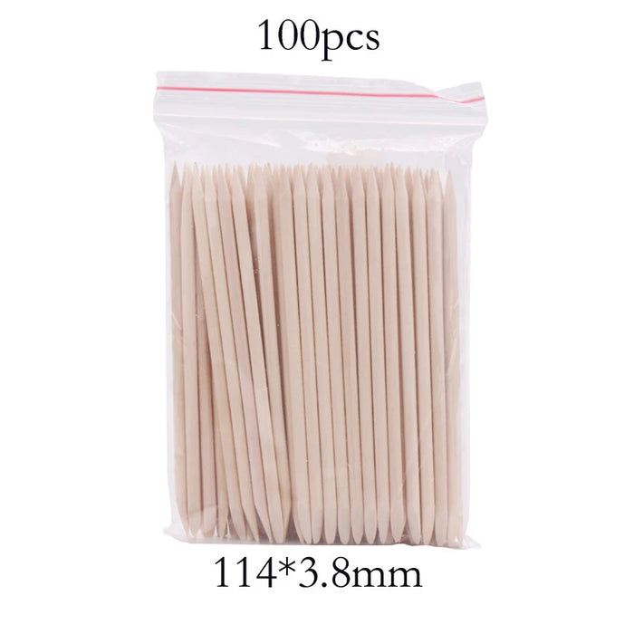 3 Different Sizes Orange Wood Sticks for Cuticle Pusher Cuticle Remove Tool Manicure Pedicure Care 10/50/100Pieces/Set for Nails