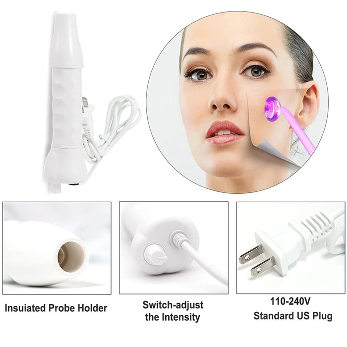 4in1 Electrode Glass Tube High Frequency Facial Machine Spot Acne Wand Facial Spa High Frequency Facial Skin Care Electrotherapy