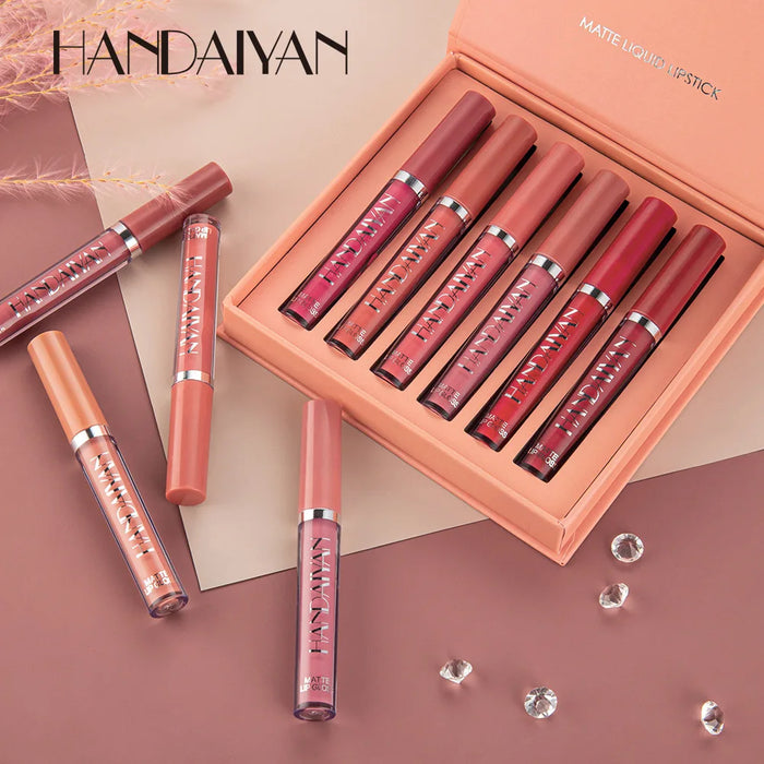 New 3/6pcs Ultra Velvet Matte Sexy Liquid Lipstick Waterproof Long Lasting Lipgloss Women Fashion Lip Glosses Makeup with Case