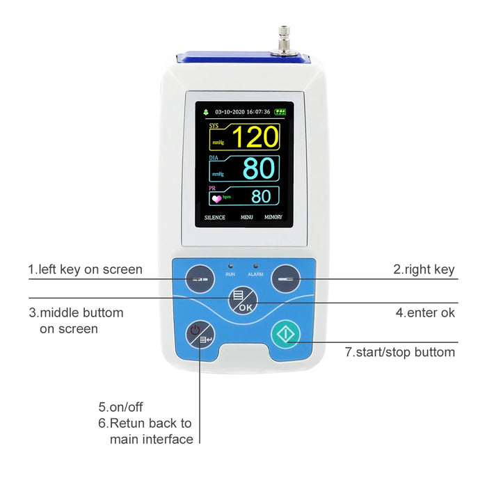 Arm Ambulatory Blood Pressure Monitor 24hours NIBP Holter CONTEC ABPM50+ Adult,Child ,Large ,3 Cuffs, Free PC Software