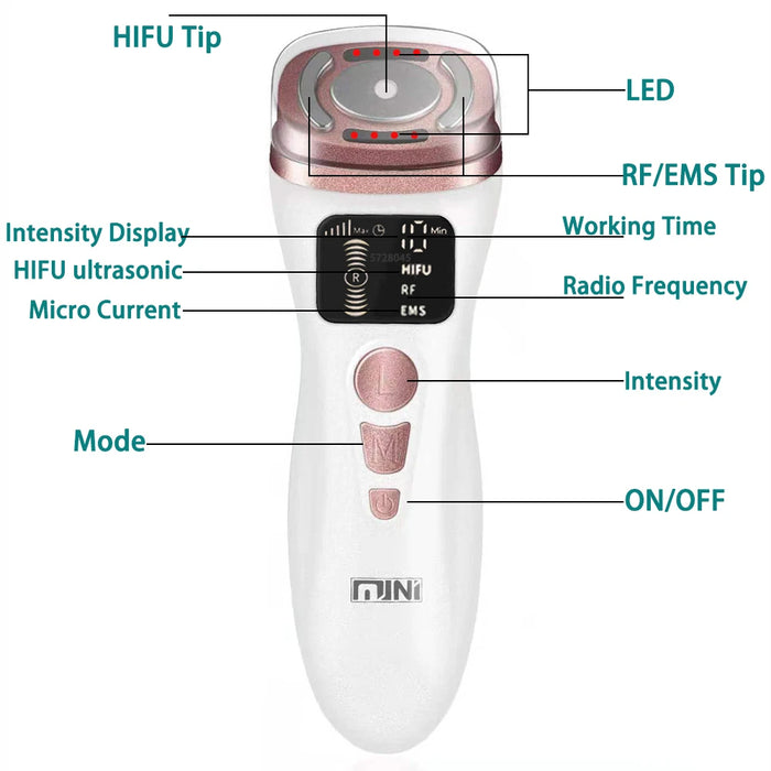 NEW MINI2.0 Machine Ultrasound Machine RF Fadiofrecuencia EMS Microcurrent Lift Firm Tightening Skin Care Product 3 mode