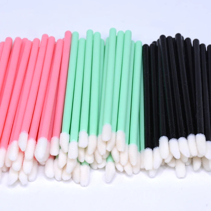 50pcs Disposable Lip Brush Makeup Mascara Wands Solid Stick  Lipgloss Lipstick Brushes Micro Beauty Applicators Wands