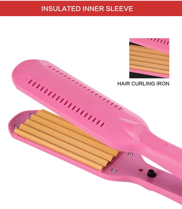 Professional hair curler Crimper Ceramic Corrugated Curler Curling Iron Hair Styler Electric Corrugation Wave Styling Tools