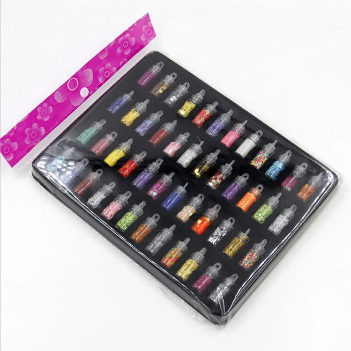 48 Bottles/Set Nail Art Sequins Glitter Powder Manicure Decoral Tips Polish Nail Stickers Mixed Design Glitter Dust Powder Set