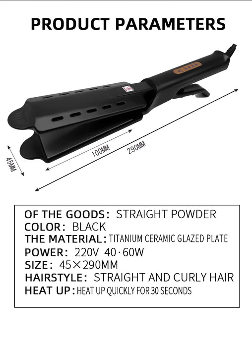 Hair Straightener Four-gear temperature adjustment Ceramic Tourmaline Ionic Flat Iron Hair Straightener For Women Widen panel