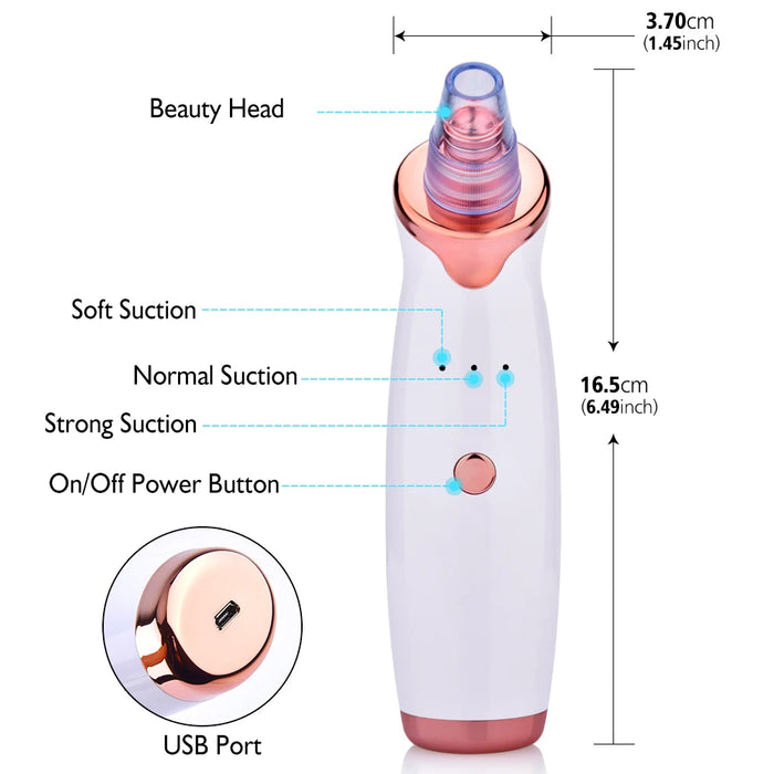 Electric Facial Blackhead Remover Vacuum Pore Cleaner Acne Cleanser Black Spots Removal Face Nose Deep Cleaning tools