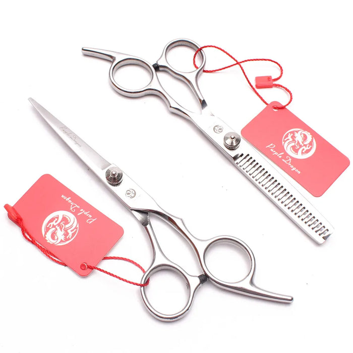 Hair Scissors Purple Dragon 6" Stainless Barber Shears Cutting Shears Thinning Scissors Set Salon Hairdressing Scissors Z1001