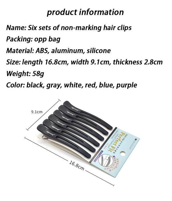 6pcs Heat-Proof Hairpins Salon Haircut Anti-static Carbon Hair Clips Professional Women's Braided Styling Tool Accessories