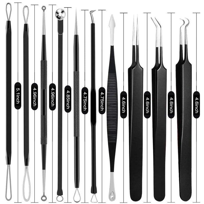 10Pcs Acne Blackhead Removal Needles Black Dots Cleaner Comedone Extractor Kit Deep Cleansing Tool Face Nose Skin Care Tools