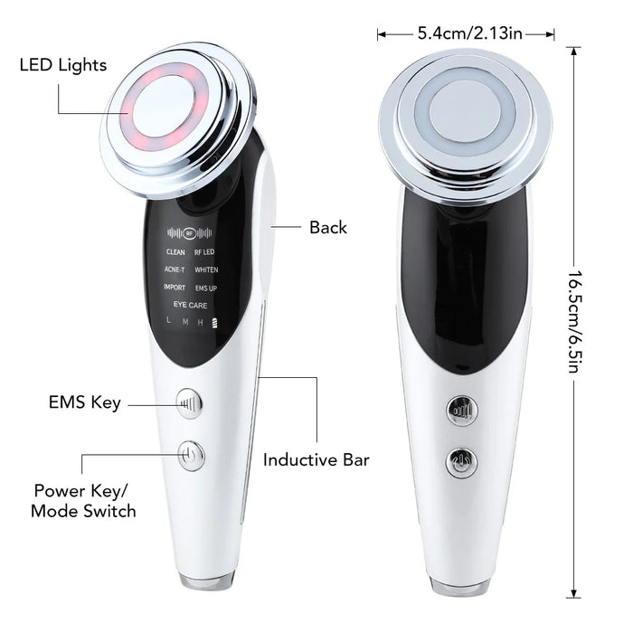 7 in 1 Face Lift Device RF Microcurrent Skin Rejuvenation LED Facial Massager Light Therapy Anti Aging Wrinkle Beauty Apparatus