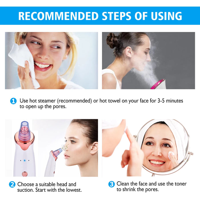 Electric Facial Blackhead Remover Vacuum Pore Cleaner Acne Cleanser Black Spots Removal Face Nose Deep Cleaning tools