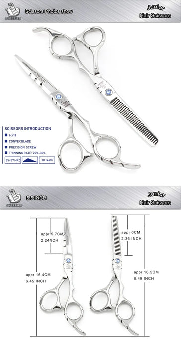 Hair Scissors 5.5 INCH 6 INCH Japan Barber Shears Hair Cutting Scissors Blue Stone Hair Shear Salon Tools LYREBIRD NEW