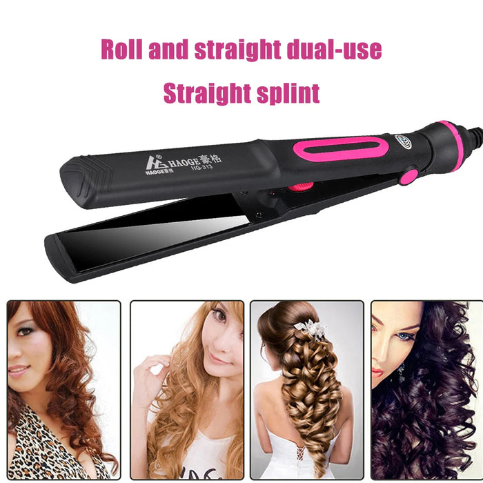 220V Professional Hair Straightener Dual-Use Curling Iron Hair Straightenrer PTC Heating Salon Hair Styling Tools Bangs Splint