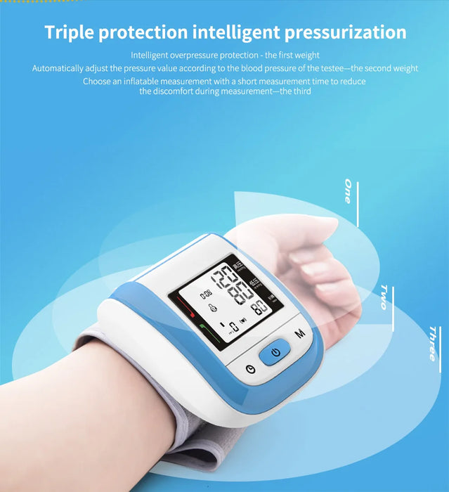 Yongrow Medical Digital Wrist Blood Pressure Monitor Heart Rate Pulse Meter Measure Sphygmomanometer PR