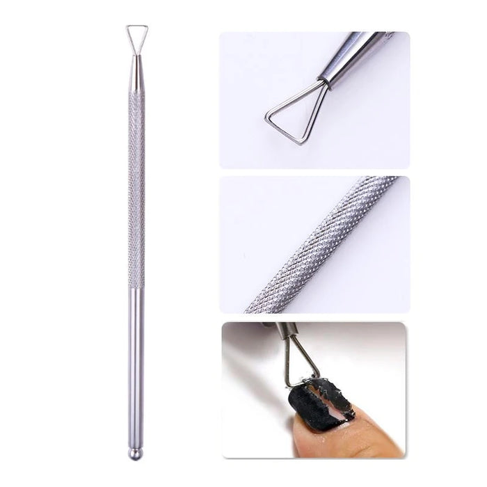 1pcs Double-ended Stainless Steel Cuticle Pusher Dead Skin Push Remover For Pedicure Manicure Nail Art Cleaner Care Tool