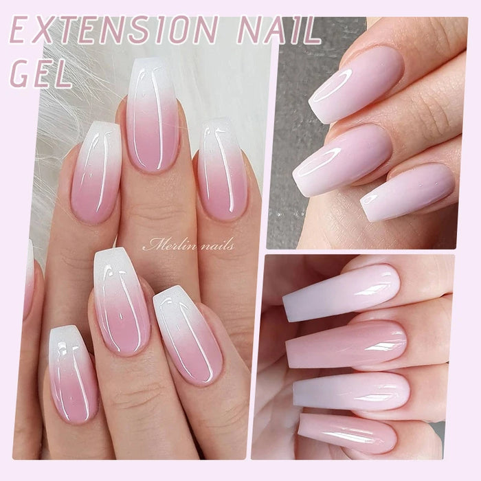 UR SUGAR 15ml Milky Jelly White Pink Extension Gel Set Nail Tips Glitter Hard Gel Semi Permanent Soak Off Nail Art Manicure Kit