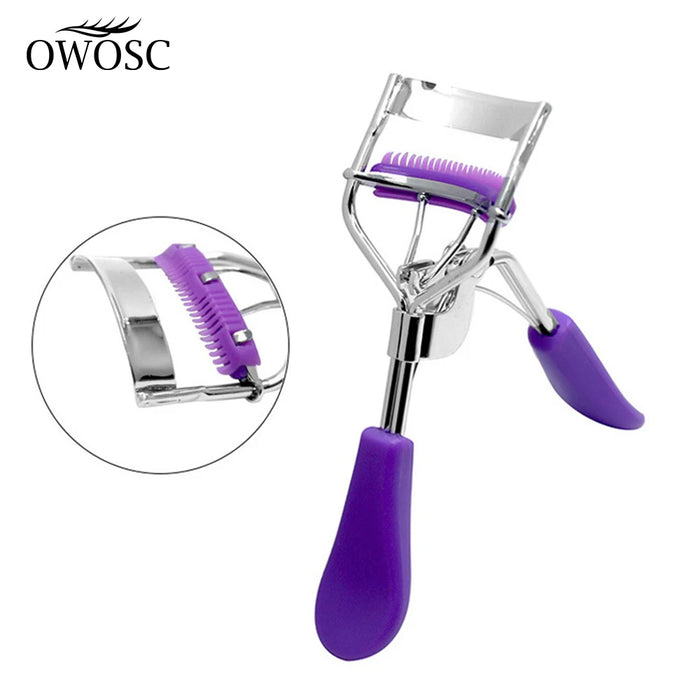 OWOSC 1PC Eyelash Curler With Comb Stainless Steel Eyelash Curler Cosmetic Fashion Professional Beauty Makeup Tools Accessories