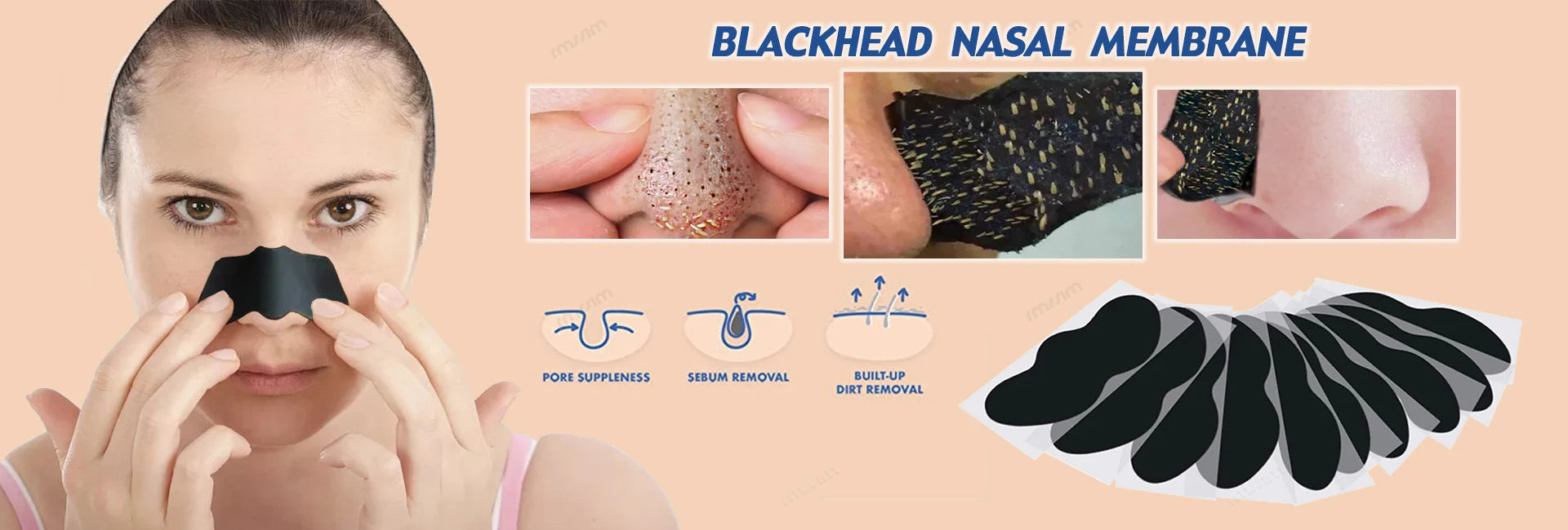 Unisex Blackhead Remove Mask Peel Nasal Strips Deep Shrink Cleansing Pore Nose Black Head Remove Stickers Skin Care Mask Patch