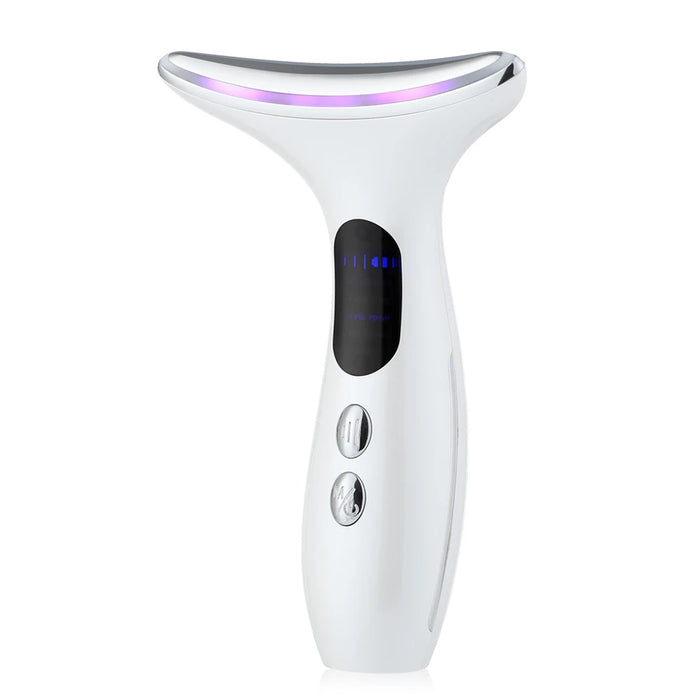 EMS Neck Face Beauty Device LED Photon Therapy Firming Lifting Skin Wrinkle Removal Thin Double Chin Vibration Facial Massager