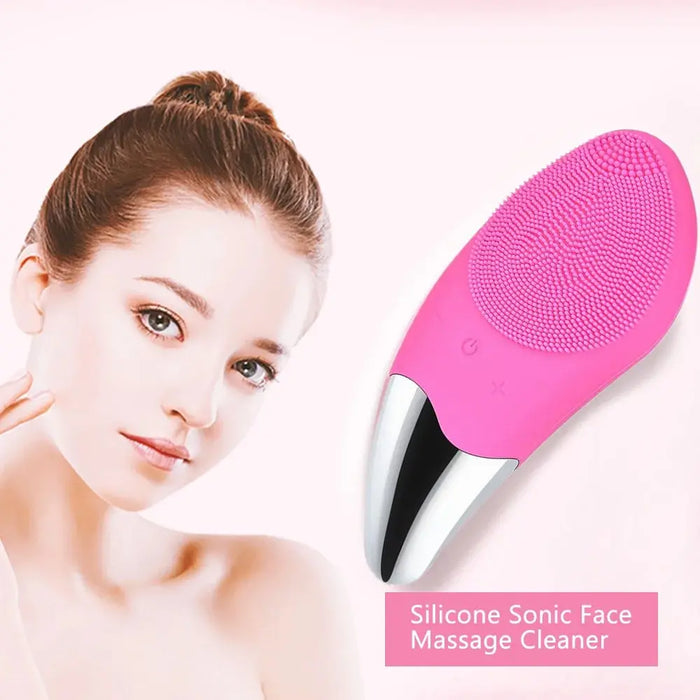 Hailicare Electric Facial Cleansing Brush Massager Waterproof Silicone Sonic Face Massage Cleaner Deep Pore Face Cleansing Brush