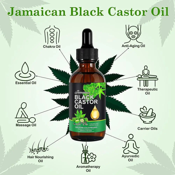 1/2/3/5 Black Castor Oil Nourishes Skin Massage Essential Oil Eyebrows Growth Prevents Skin Aging Hair Care Products