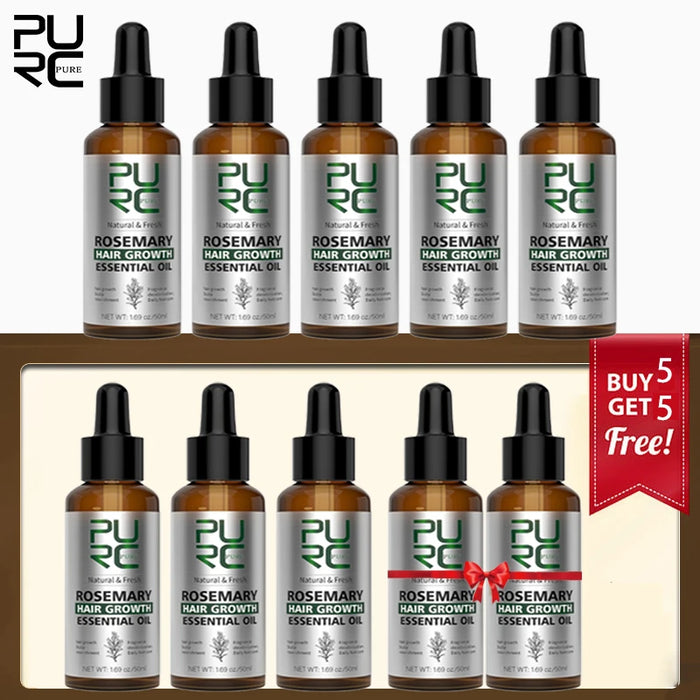 PURC Rosemary Oil For Hair Growth Set Hair Loss Treatment Fast Growth Thicken Oil Kits Ginger Hair Growth Products for Men Women