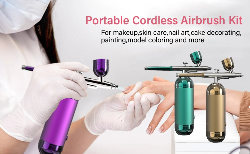 Airbrush Nail With Compressor Portable Airbrush For Nails Cake Painting Airbrush Nail Art Paint Air Brush Kit With Compressor