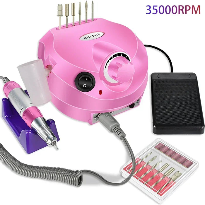 35000RPM Electric Nail Drill Professional Manicure Machine Nail Sander Nails Drill Bit Portable Nail Salon Polisher Equipment