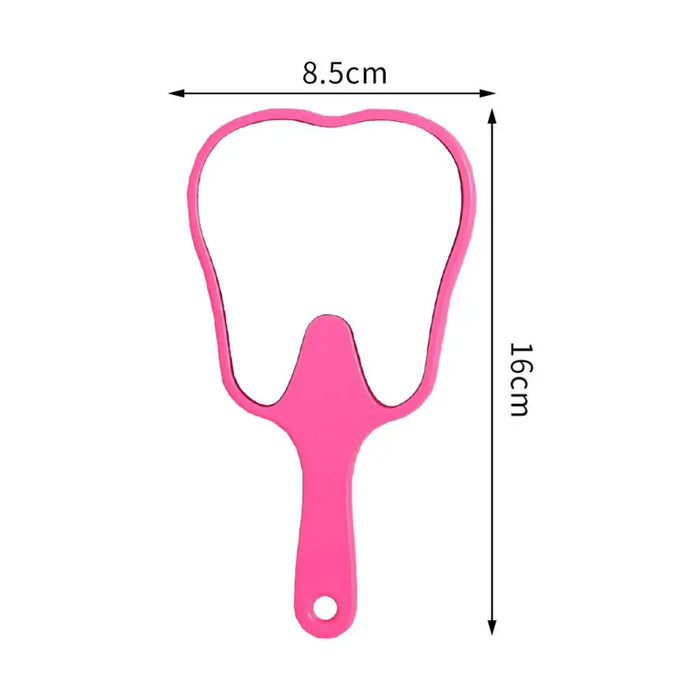 Tooth Shaped Handheld Mirror Practical PVC High Definition Dental Mirrors Makeup Mirror Gift