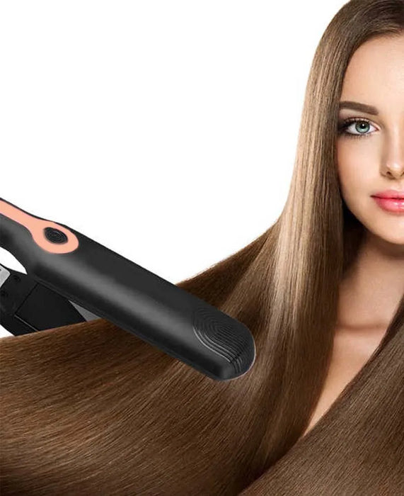 Hair Straightener Fast Ptc Instant  Heating Ceramic Plate Flat Iron Adjustable Temperature 2 In 1 Straight Curler Styling Tool