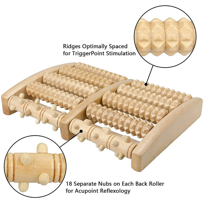 Wooden Foot Roller Wood Care Massage Reflexology Muscle Relax Relief Massager Spa Gift Anti Cellulite Foot Massager Care Tools