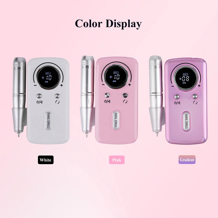 45000RPM Professional Rechargeable Electric Nail Drill Machine Portable Cordless Nail File For Acrylic Gel Nails Remove