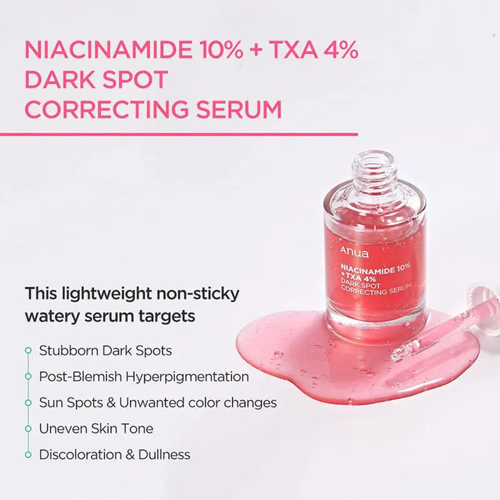 Auna 10% Niacinamide Facial Serum Black Spot Correcting Face Serum Peach Houttuynia Cordata Korean Facial Skincare Products