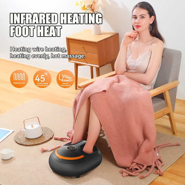 Multifunctional Electric Foot Massager Machine With Remote Control Kneading Roller Airbag Warm Compress Shiatsu Relaxation Gift