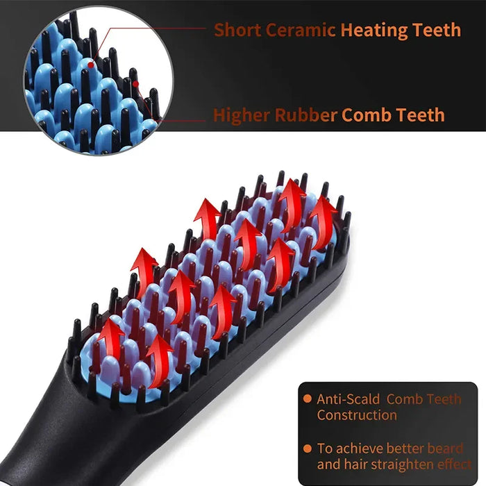 Professional Hair Comb Brush Beard Straightener Multifunctional Hair Straightening Comb Hair Curler Fast Heating Styling Tools