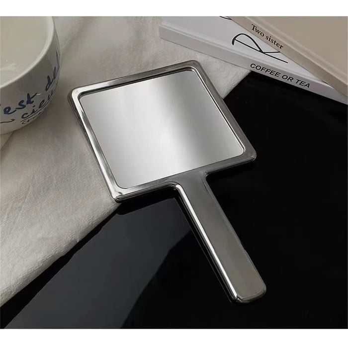 Ins Liquid Shape Square Mirror Mini Hand-held Desktop Cosmetic Makeup Mirror Travel Metallic Portable Beauty Mirror For Handbag