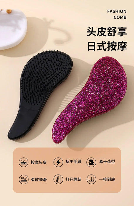 Anti Static Massage Hair Brush Tangles Detangle Shower Massage Hairbrush Comb Salon Hair Styling Tool Magic Handle Comb